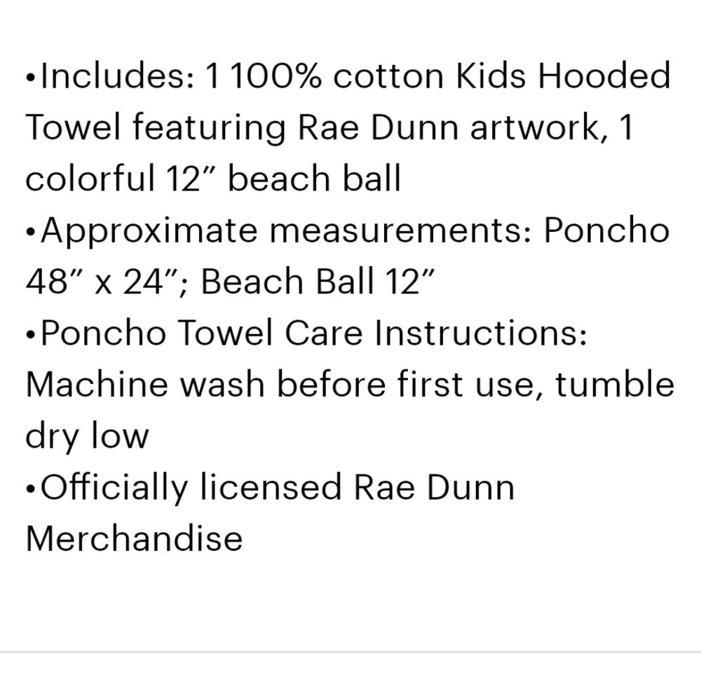 LAST ONE Rae Dunn (Child's) Hooded Towel Yummy - Picture 5 of 6